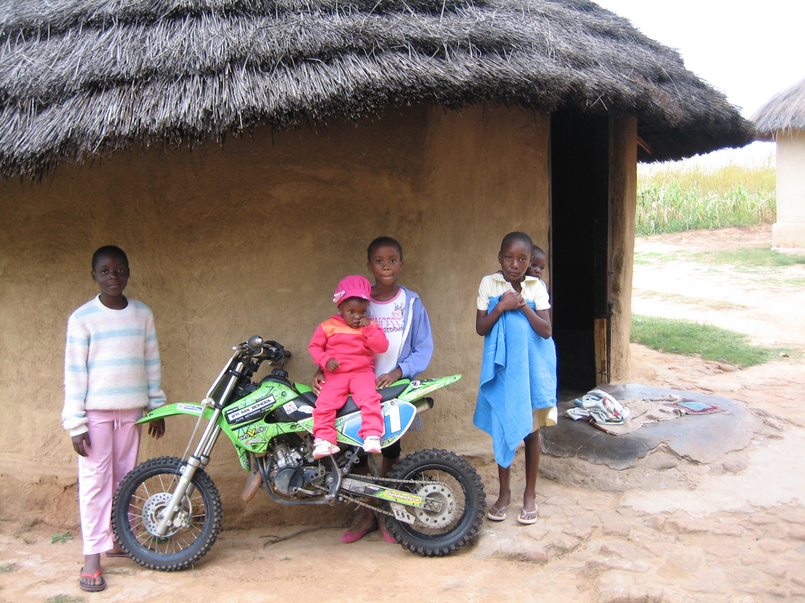 This is me and my friends at my grandparents' village
